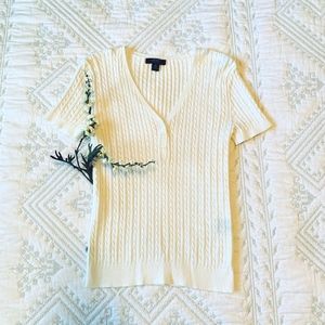 White Cable-knit Top